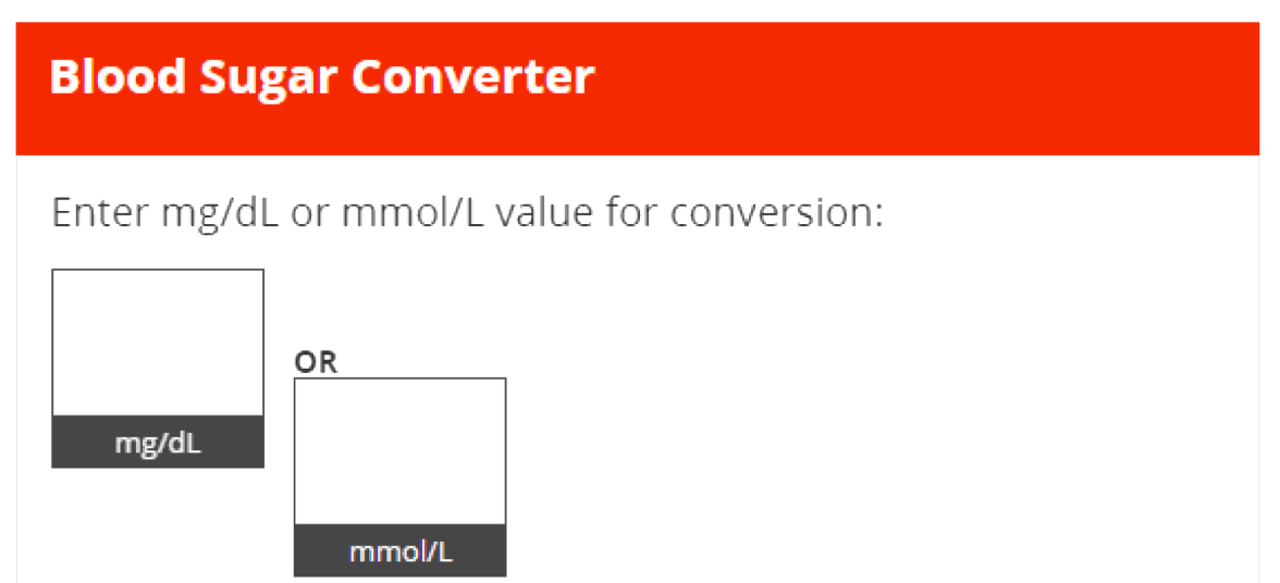 Blood sugar converter