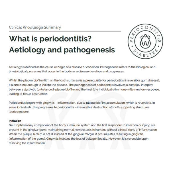 clinical-knowledge-summaries - The Periodontitis-Diabetes Hub